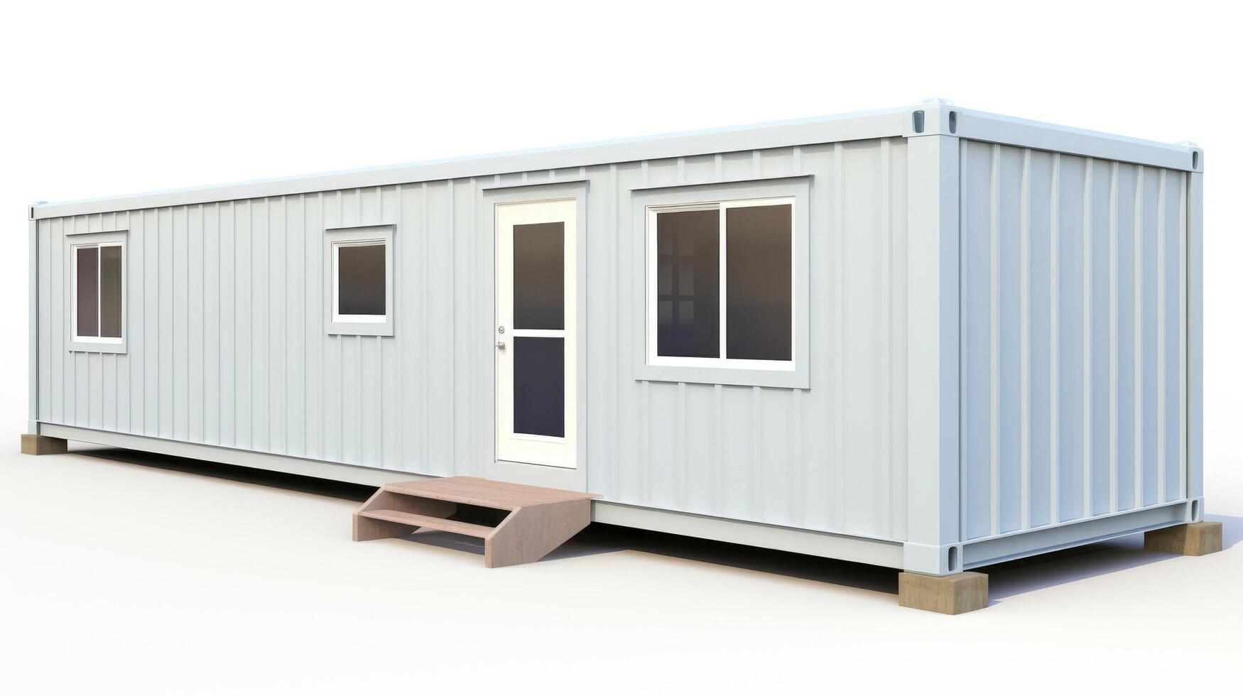 Mobile office buildings or container site office for construction site. Shipping container. Portable house and office cabins, illustration photo