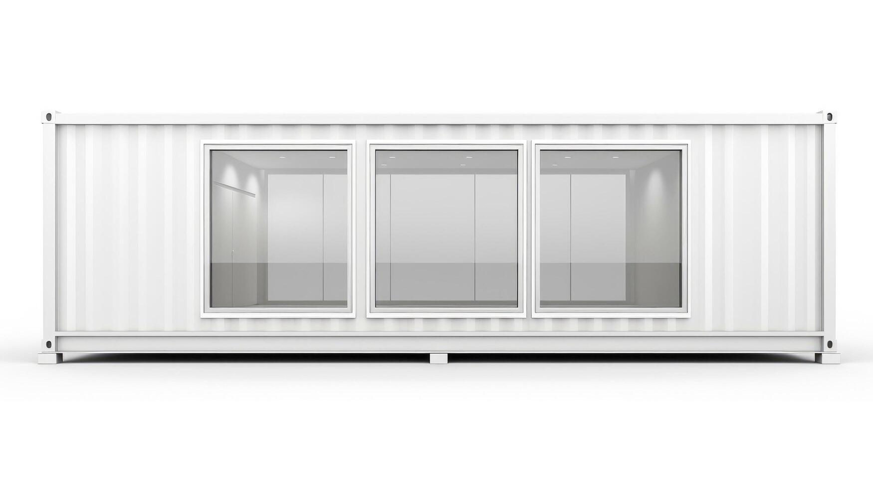 Mobile office buildings or container site office for construction site. Shipping container. Portable house and office cabins, illustration photo