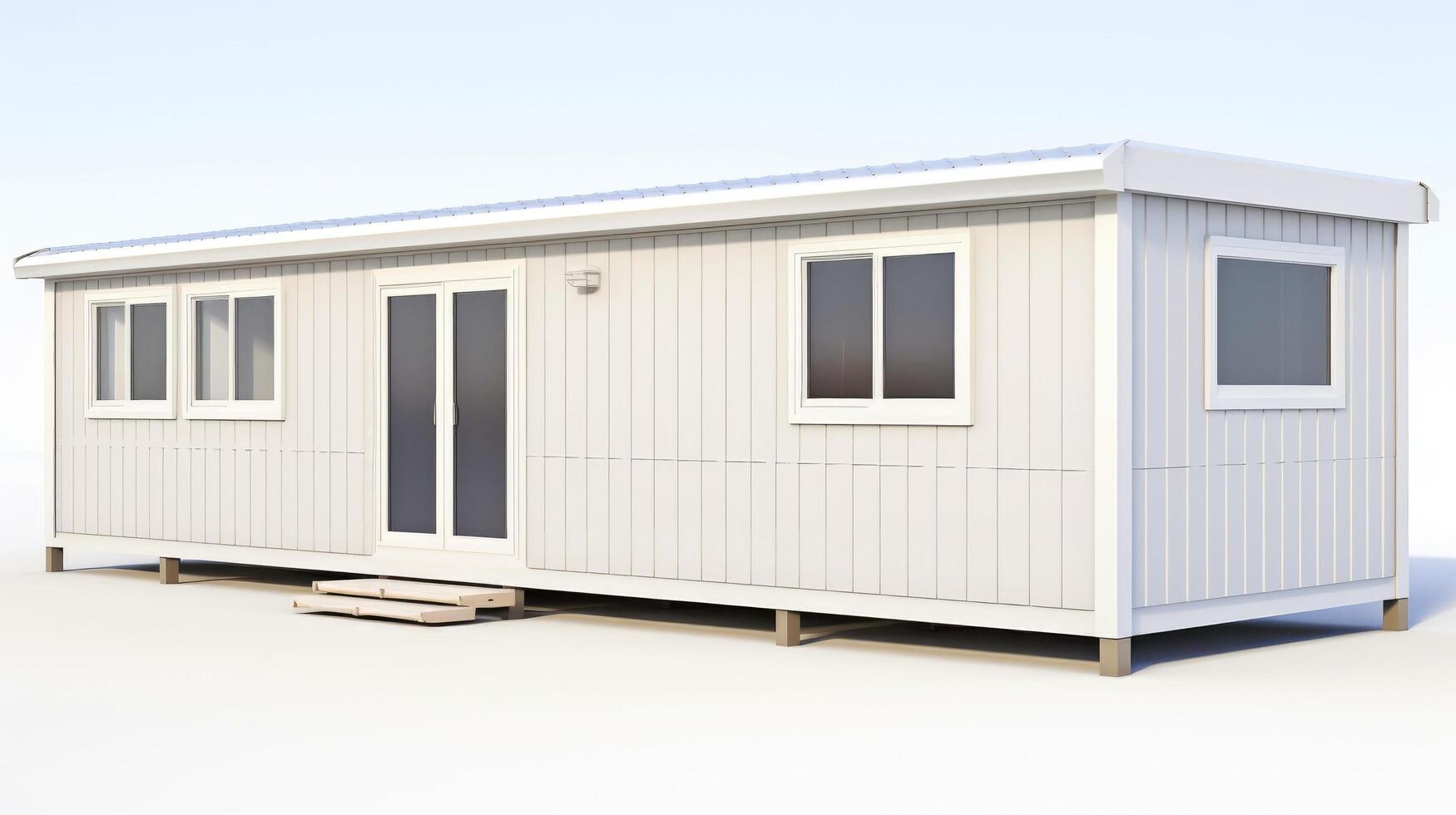 Mobile office buildings or container site office for construction site. Shipping container. Portable house and office cabins, illustration photo