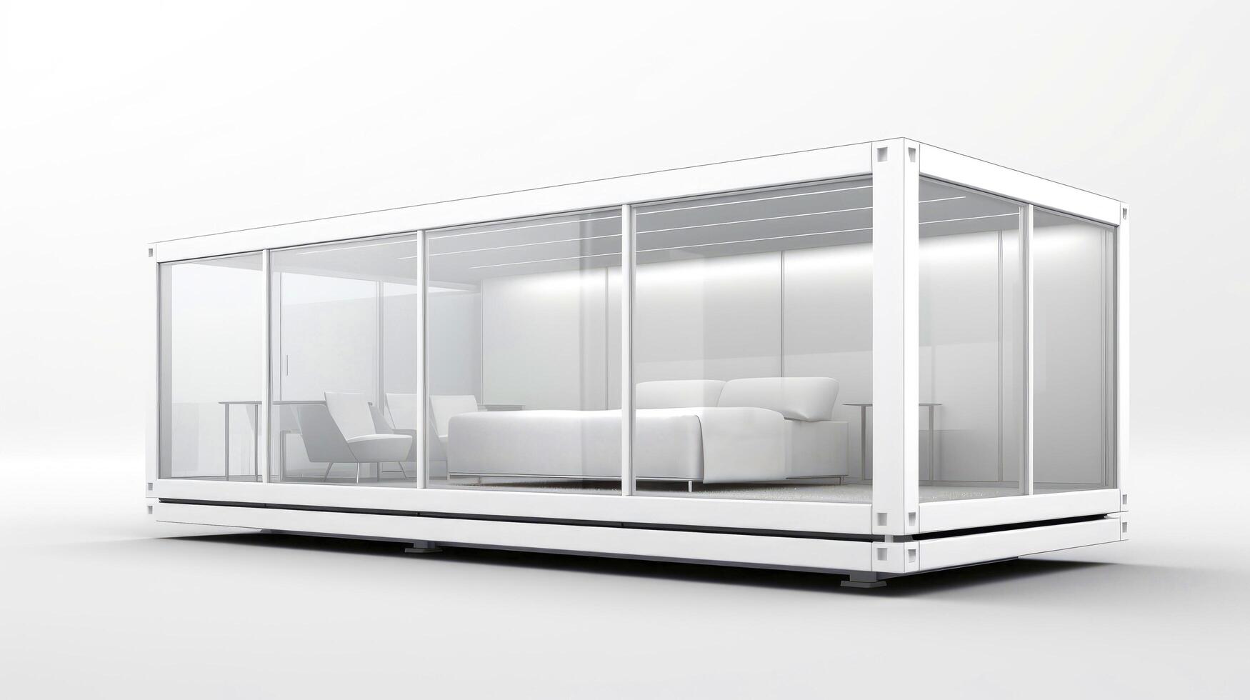 Mobile office buildings or container site office for construction site. Shipping container. Portable house and office cabins, illustration photo