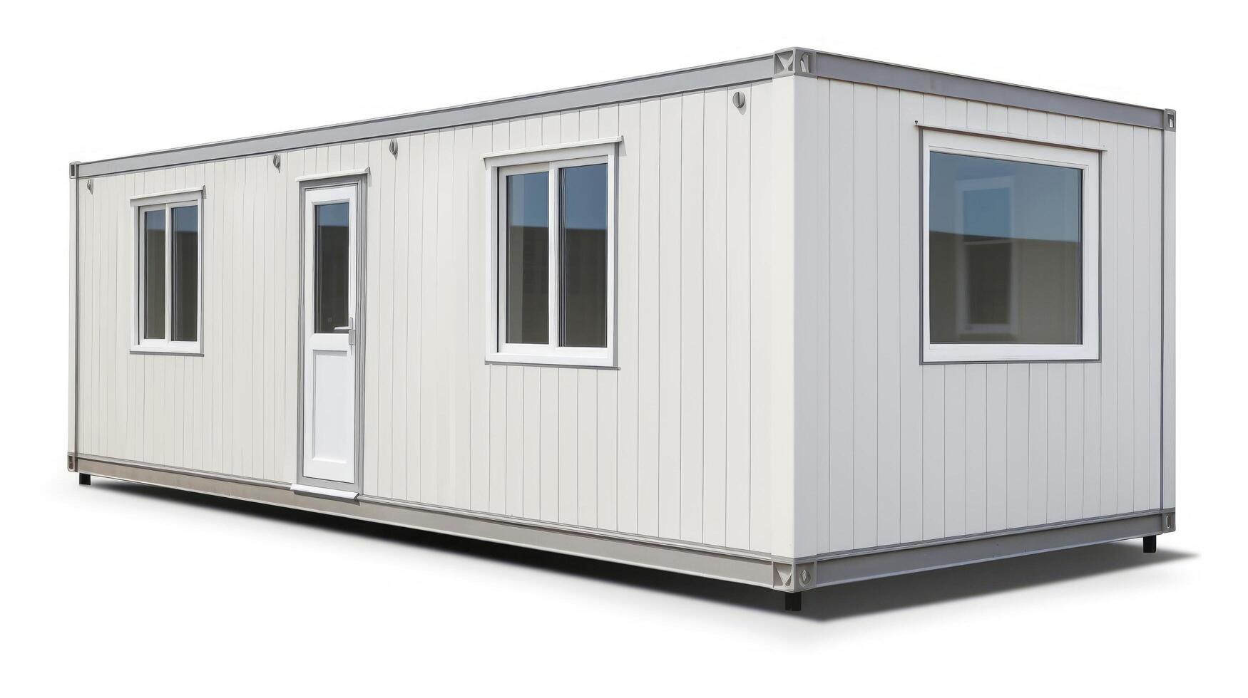 Mobile office buildings or container site office for construction site. Shipping container. Portable house and office cabins,Generative AI illustration photo