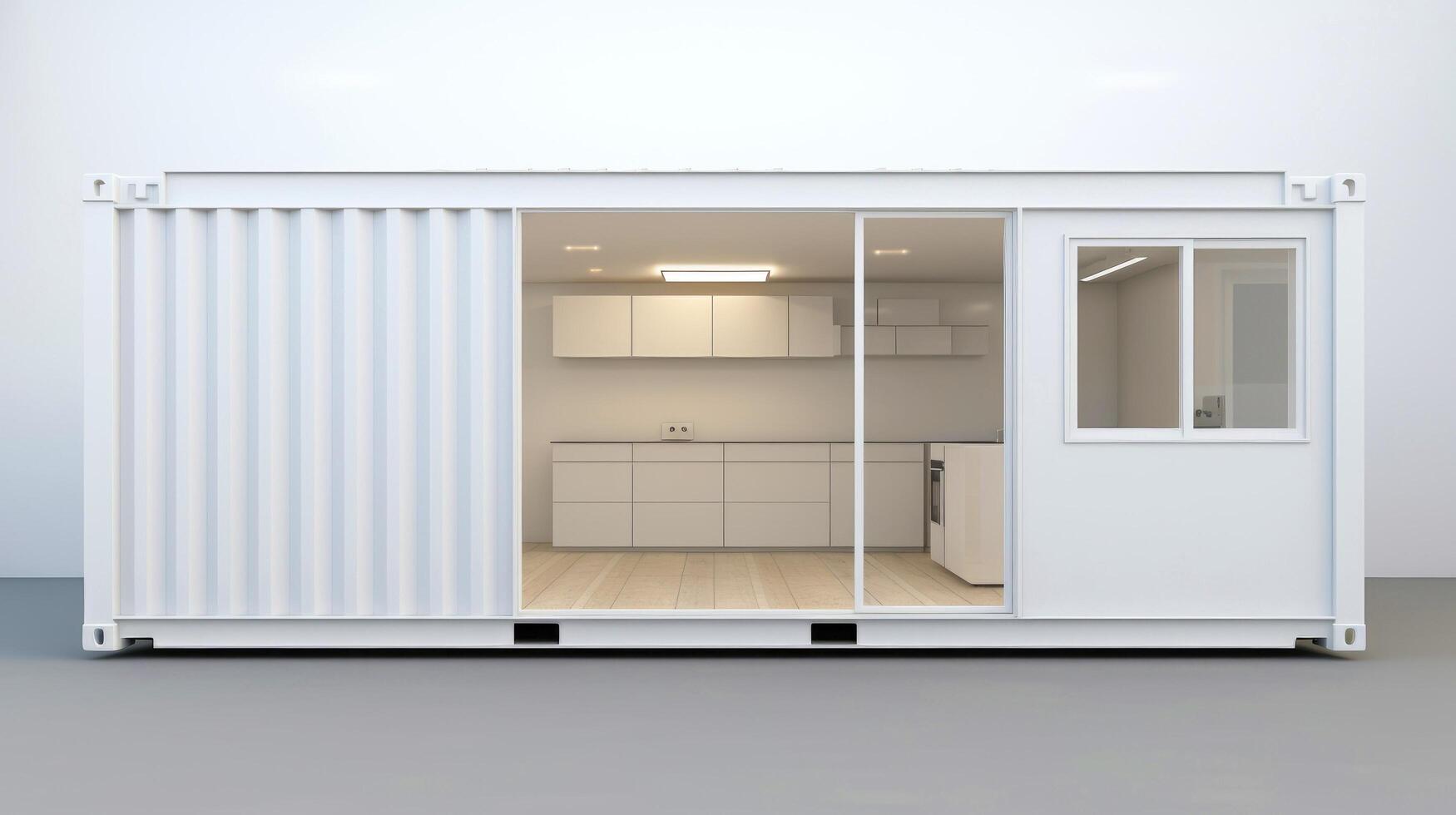 Mobile office buildings or container site office for construction site. Shipping container. Portable house and office cabins, illustration photo