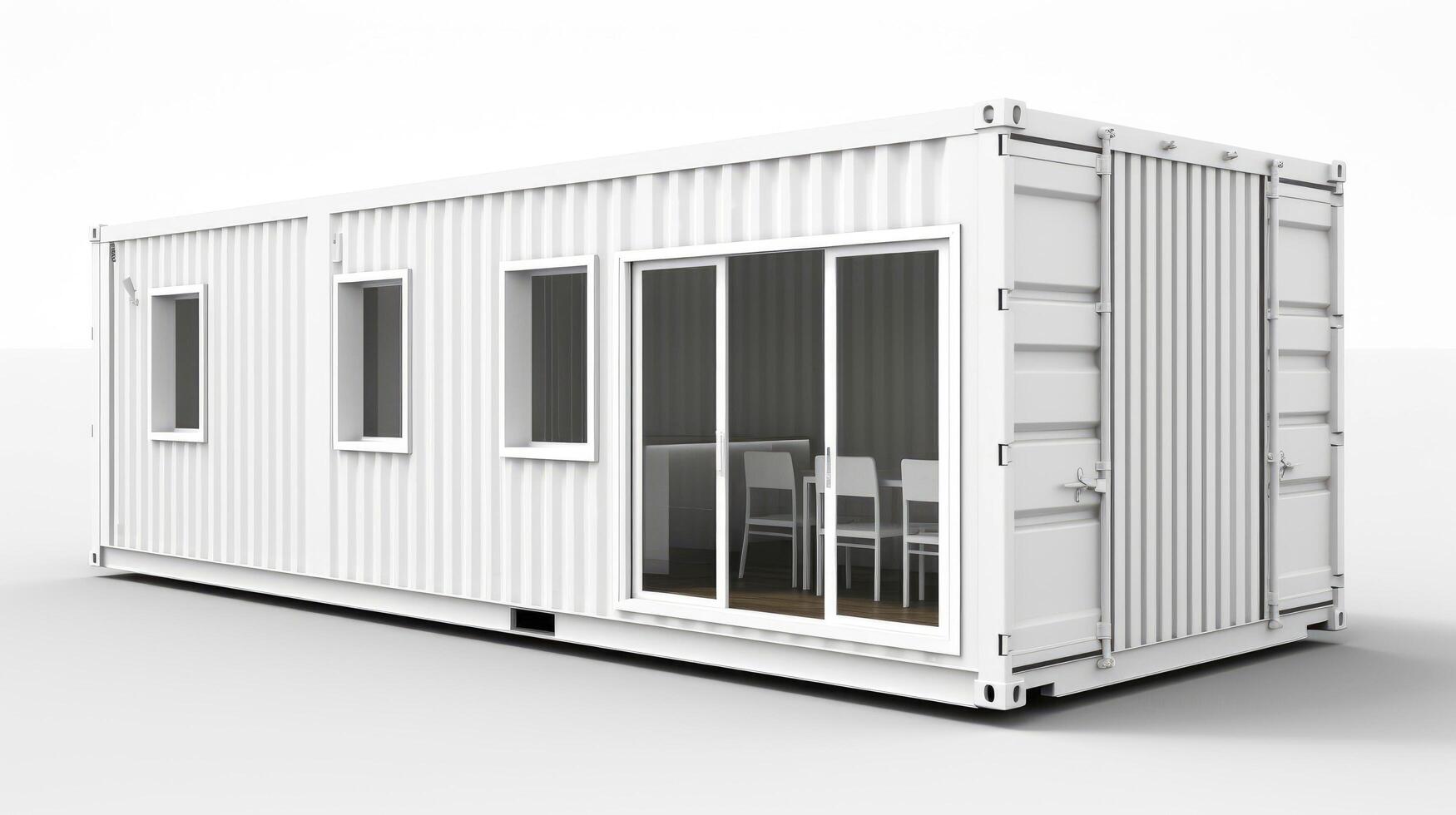 Mobile office buildings or container site office for construction site. Shipping container. Portable house and office cabins, illustration photo
