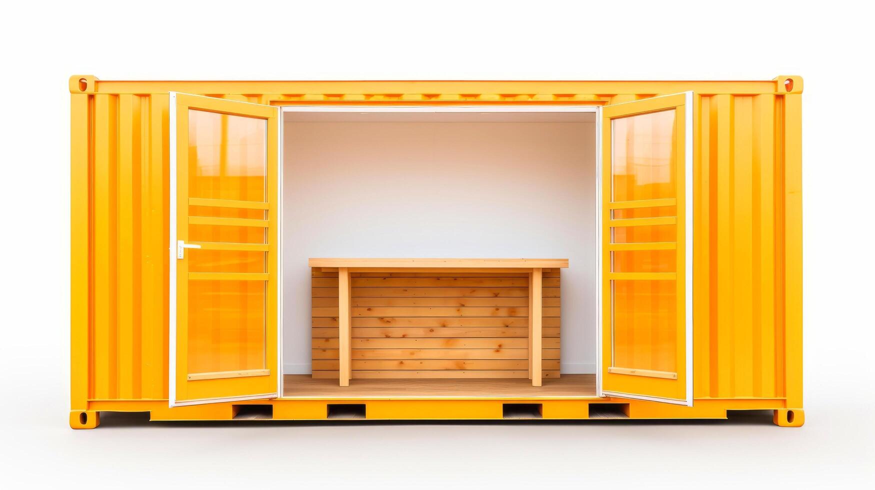 Mobile office buildings or container site office for construction site. Shipping container. Portable house and office cabins, illustration photo