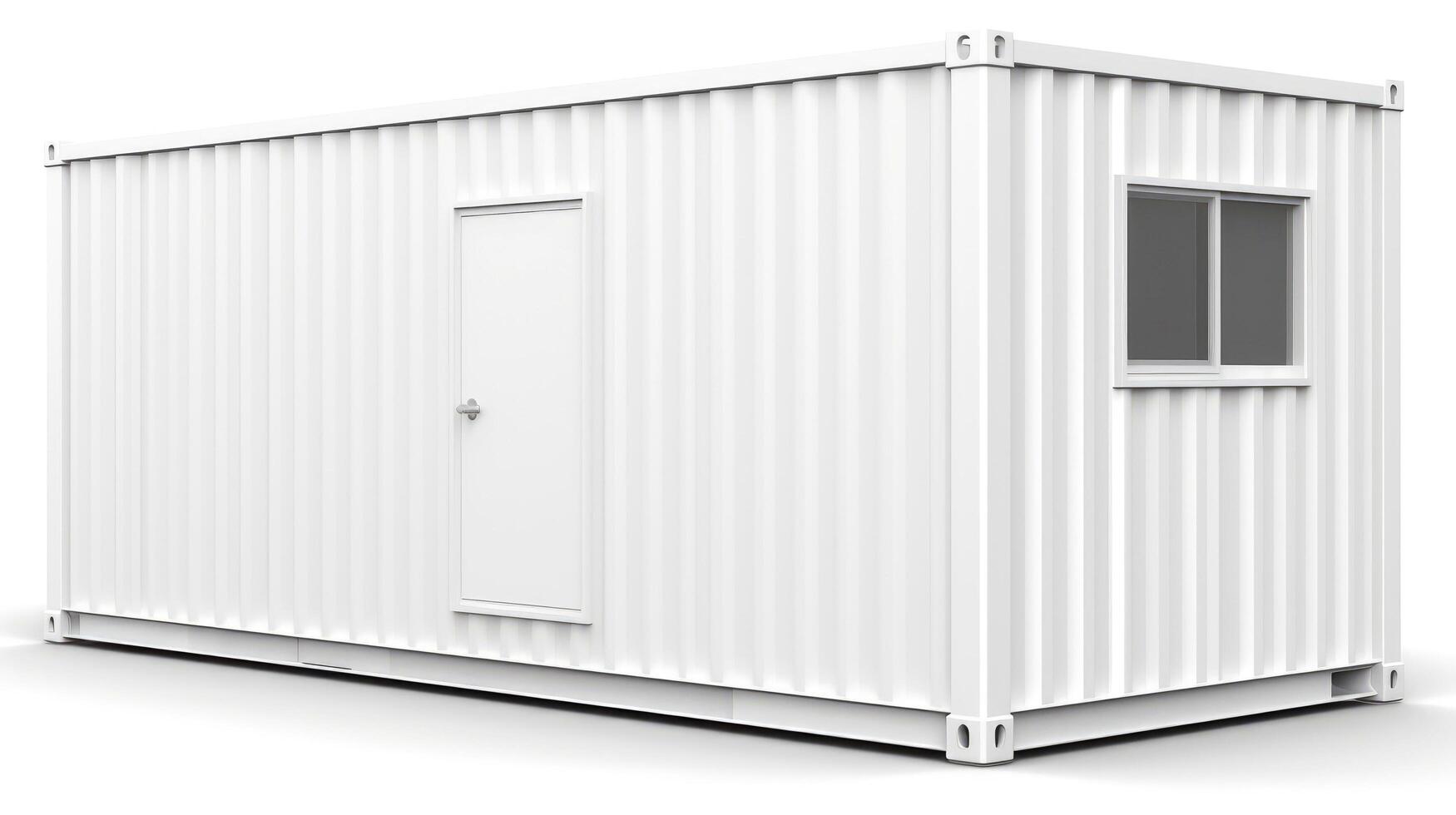 Mobile office buildings or container site office for construction site. Shipping container. Portable house and office cabins, illustration photo