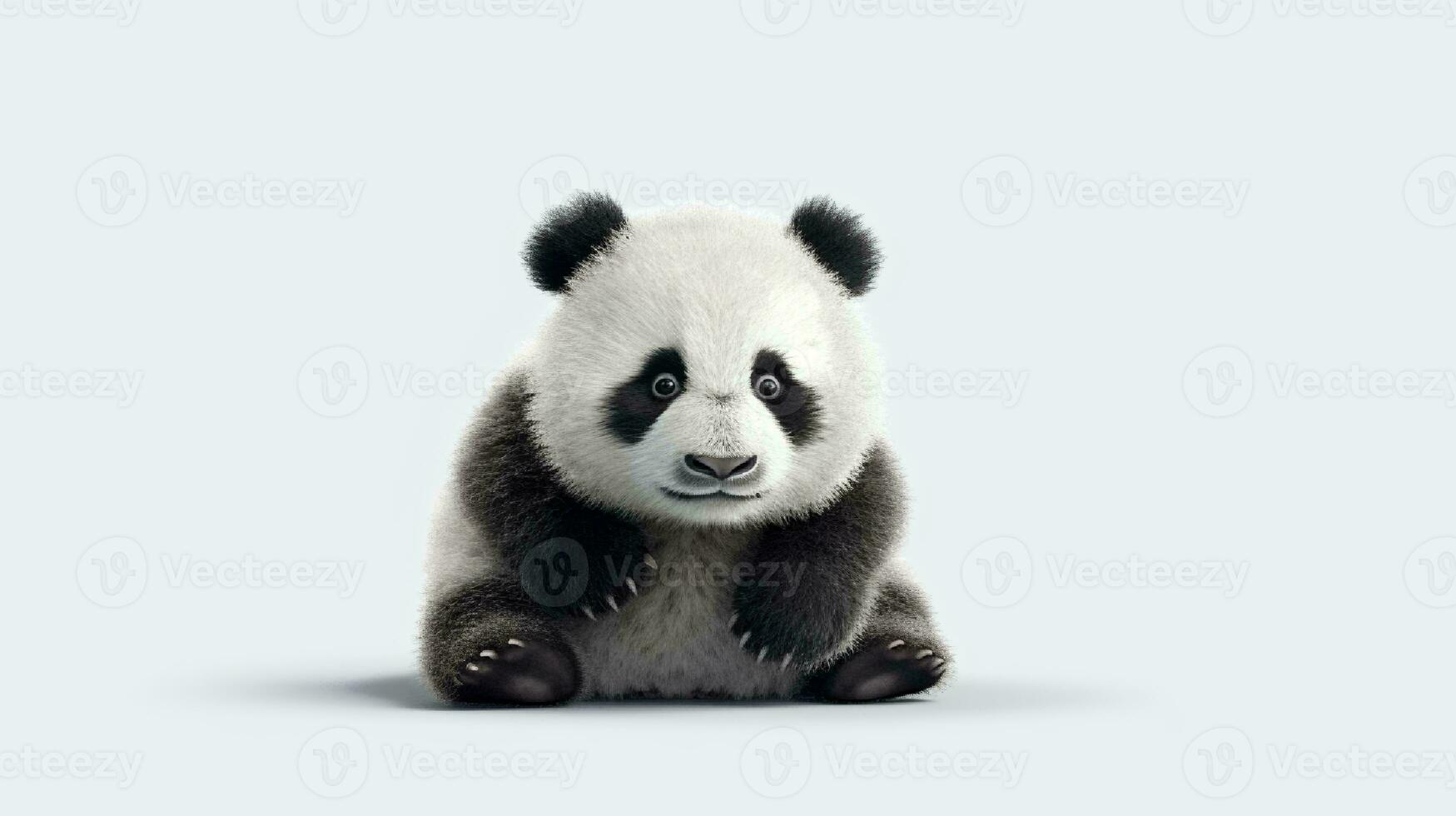 Photo of a panda on white background