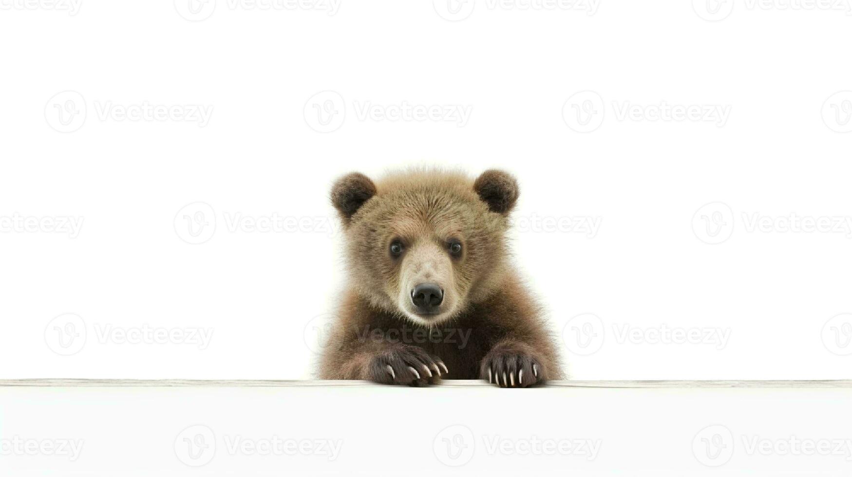 Photo of a american bear on white background. Generative AI