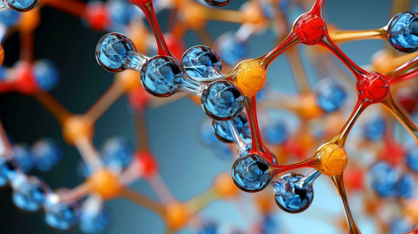 Medical studies of molecular structures. Science in the service of human. Technologies of the future in our life. molecule of medicine model, Generative AI illustration photo