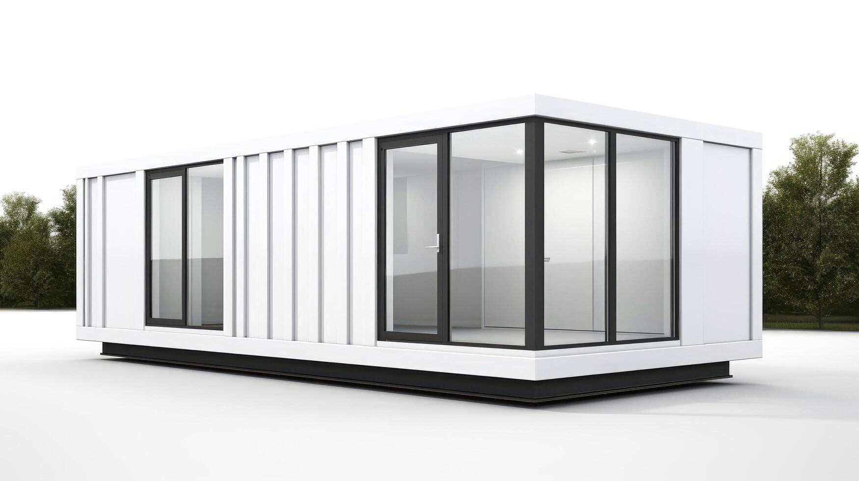 Mobile office buildings or container site office for construction site. Shipping container. Portable house and office cabins,Generative AI illustration photo