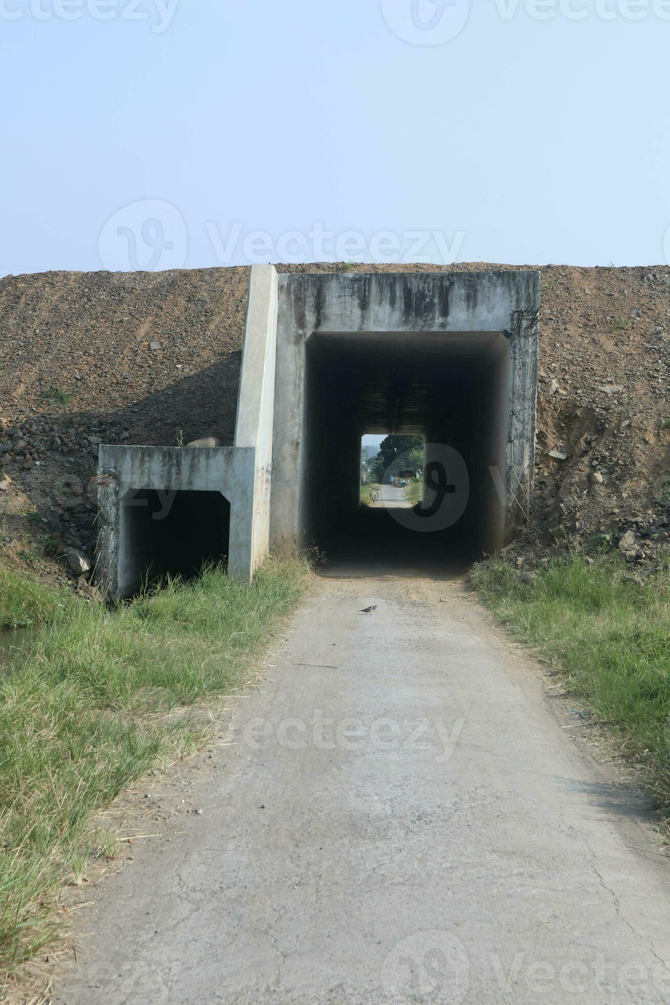 small tunnel. Outdoor scenery of empty street pass through a small