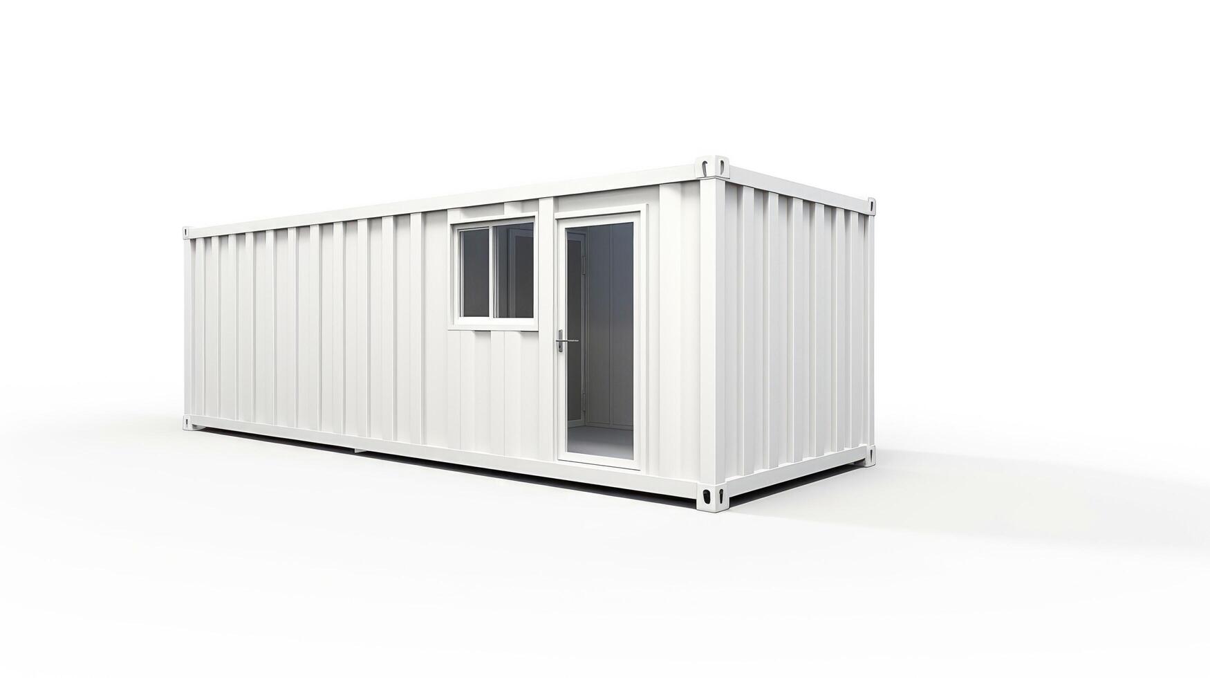 Mobile office buildings or container site office for construction site. Shipping container. Portable house and office cabins, illustration photo