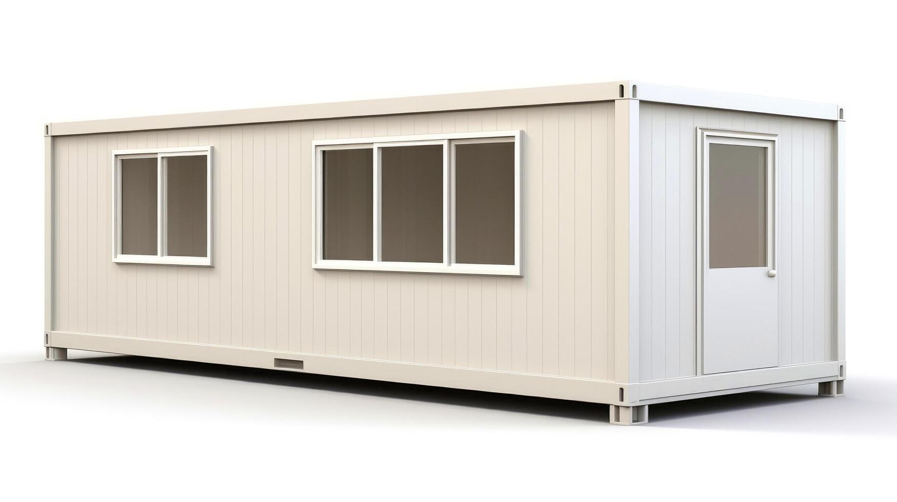 Mobile office buildings or container site office for construction site. Shipping container. Portable house and office cabins, illustration photo