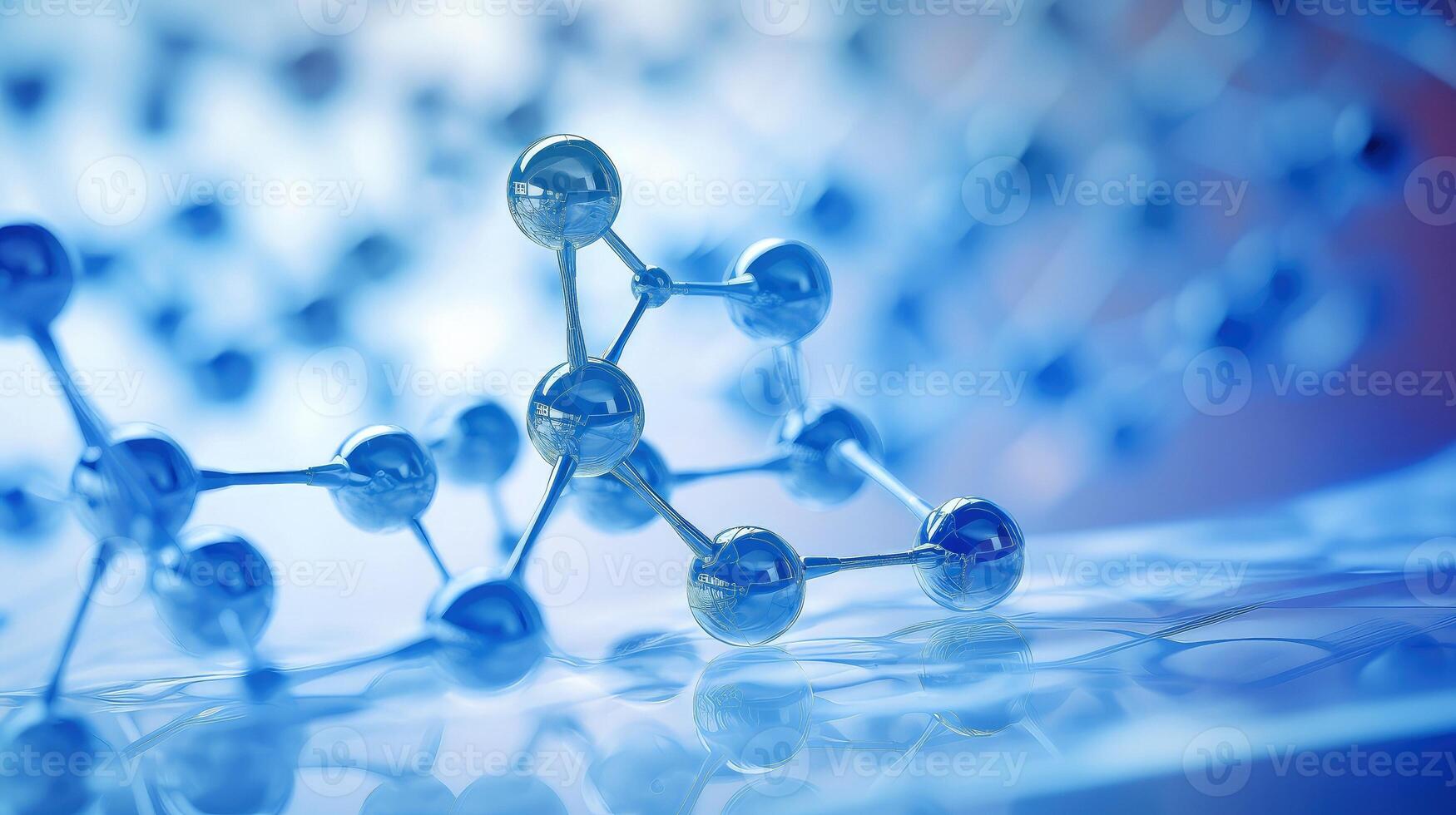 Medical studies of molecular structures. Science in the service of human. Technologies of the future in our life. molecule of medicine model, Generative AI illustration photo