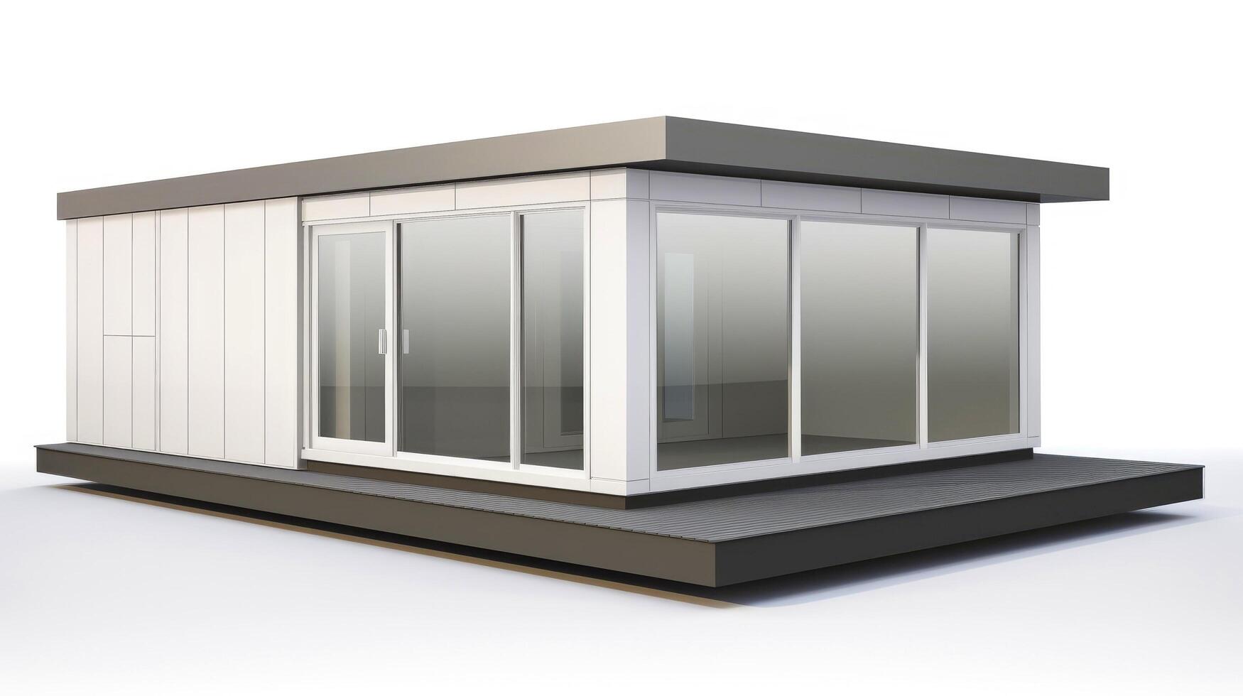 Mobile office buildings or container site office for construction site. Shipping container. Portable house and office cabins, illustration photo