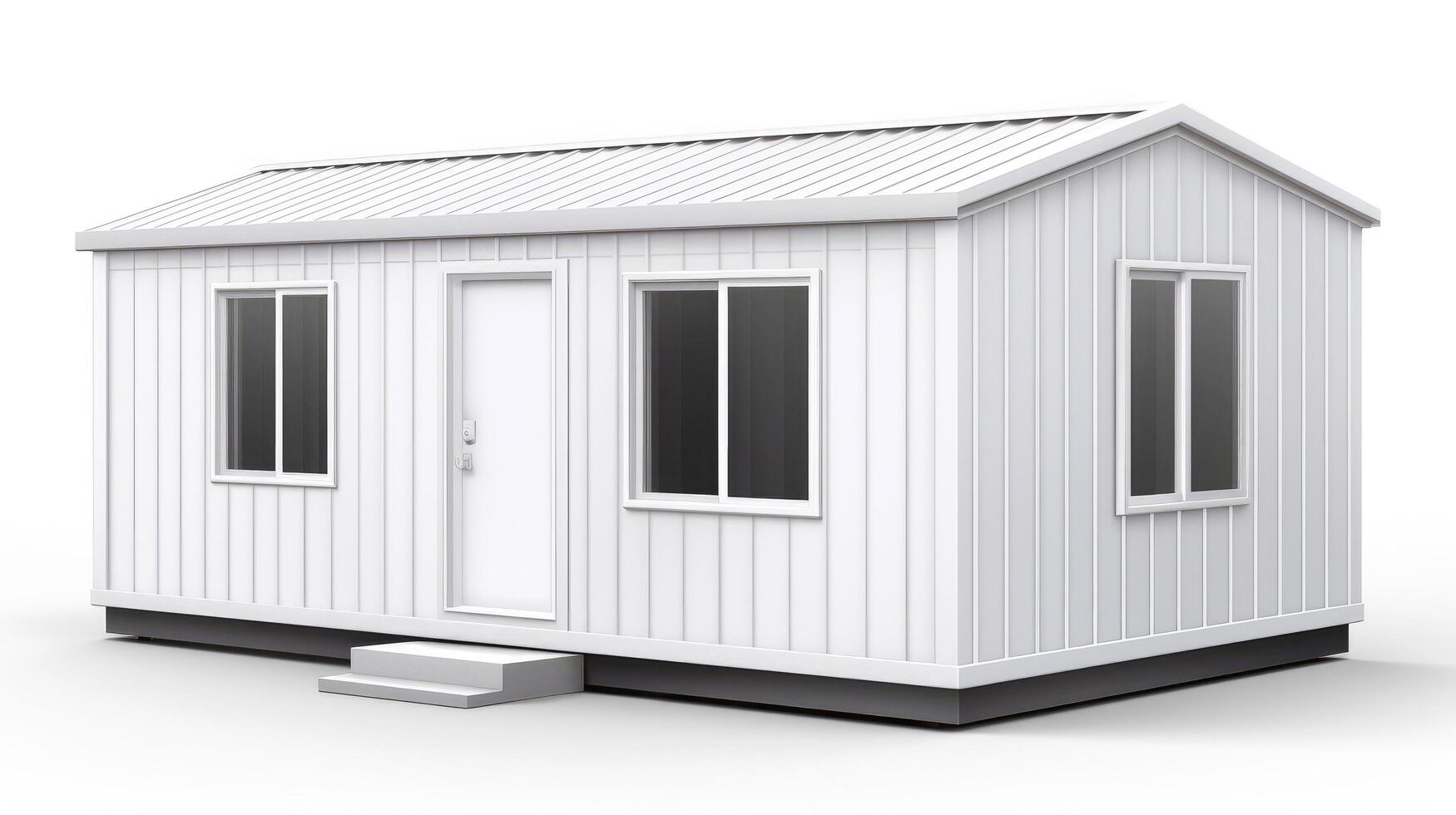 Mobile office buildings or container site office for construction site. Shipping container. Portable house and office cabins, illustration photo