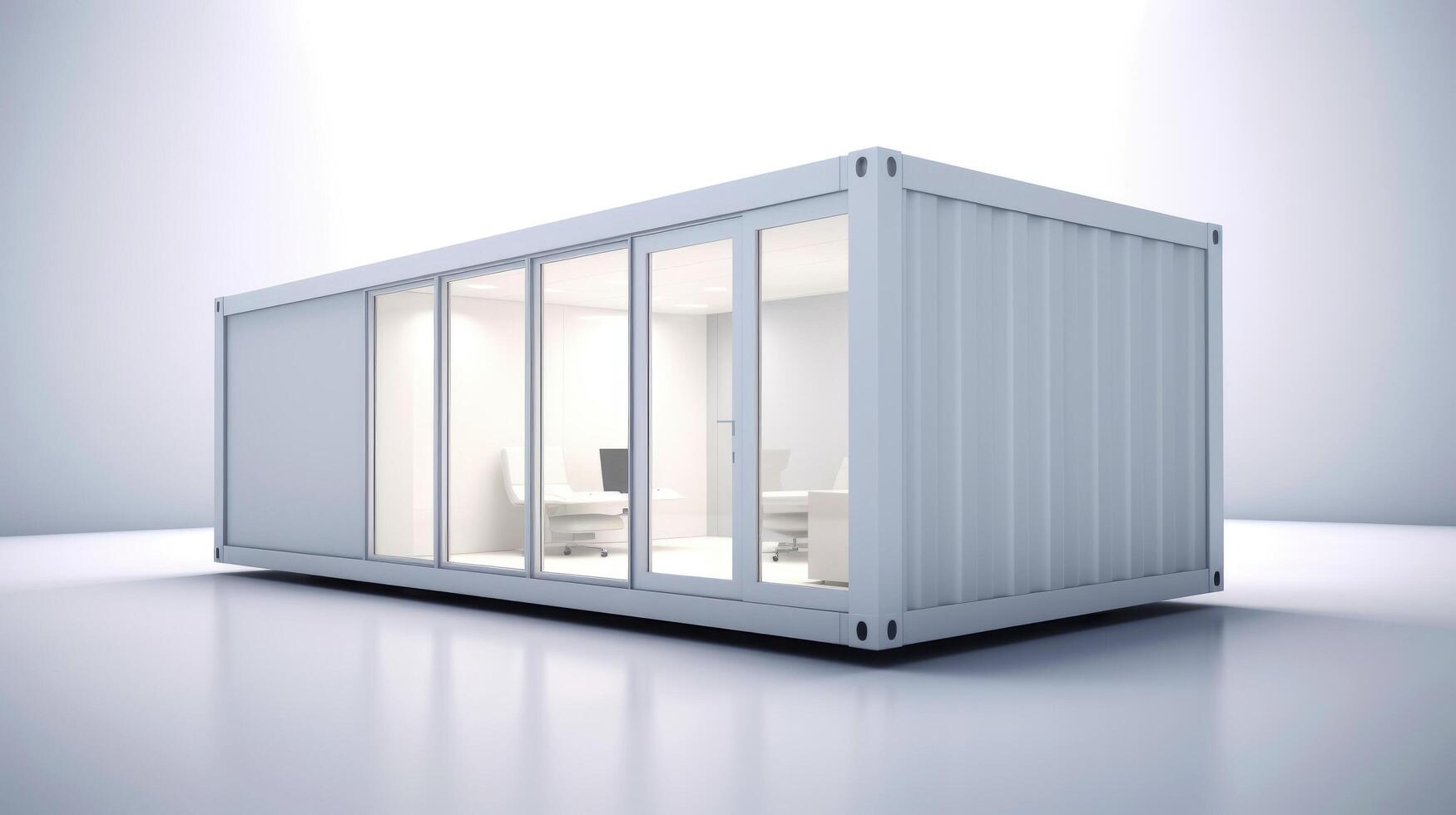 Mobile office buildings or container site office for construction site. Shipping container. Portable house and office cabins, illustration photo