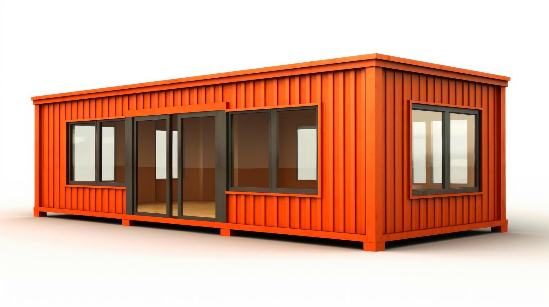 Mobile office buildings or container site office for construction site. Shipping container. Portable house and office cabins, illustration photo