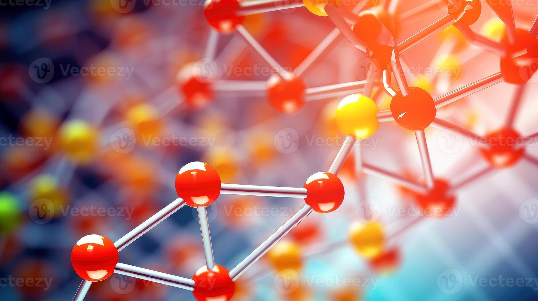 Medical studies of molecular structures. Science in the service of human. Technologies of the future in our life. molecule of medicine model, Generative AI illustration photo