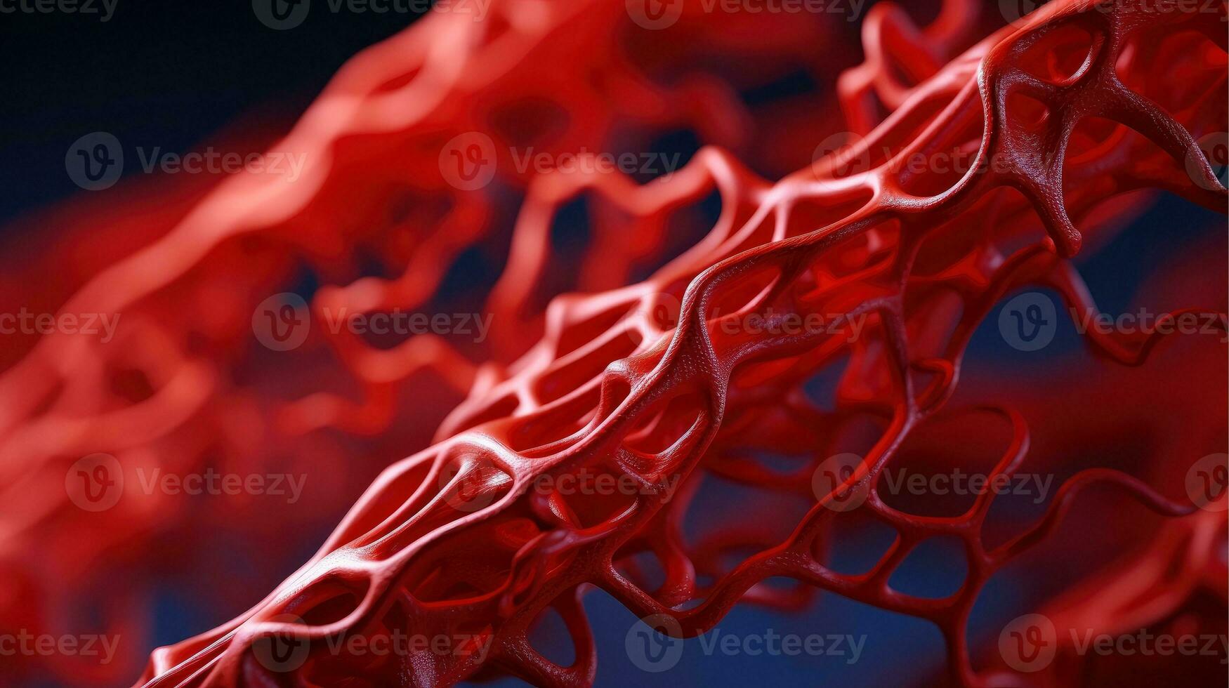 3D illustration mockup of the human organ systems, circulatory, digestive, red and white bloodcells wtih blurred backgroun. Medical education concept, Generative AI illustration photo