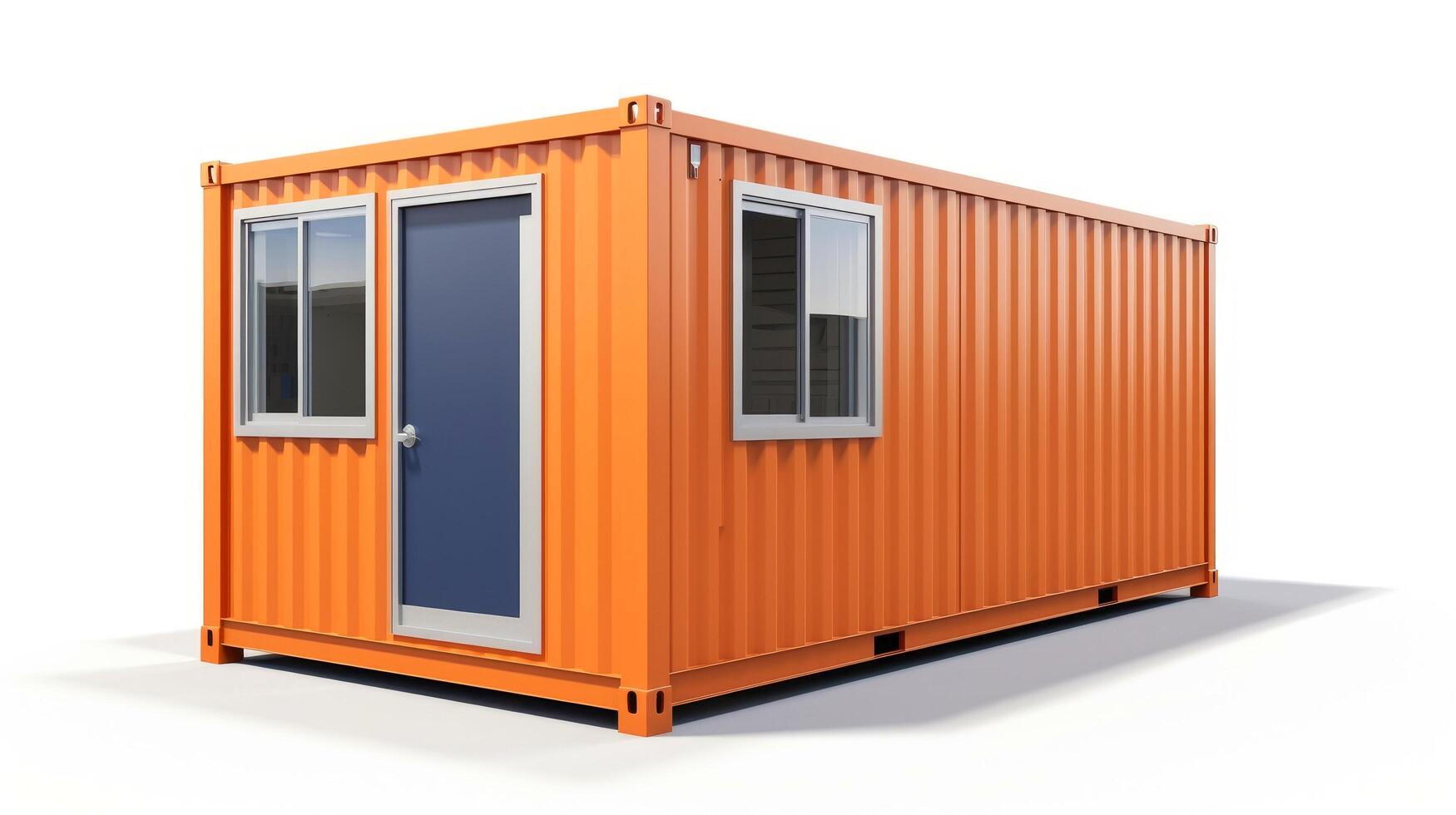 Mobile office buildings or container site office for construction site. Shipping container. Portable house and office cabins, illustration photo