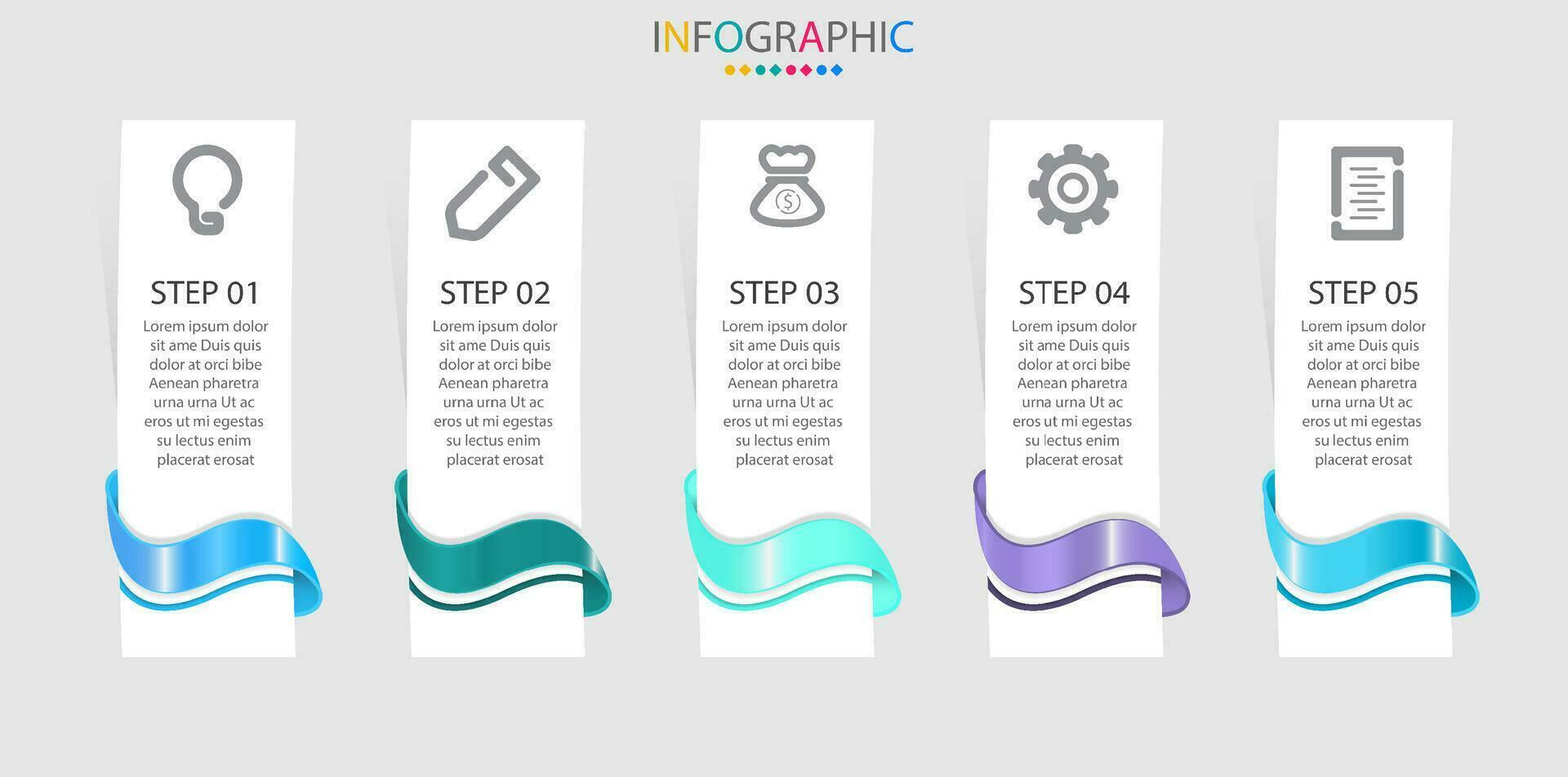 Vector Infographic modern graphic template with icons and 5 options