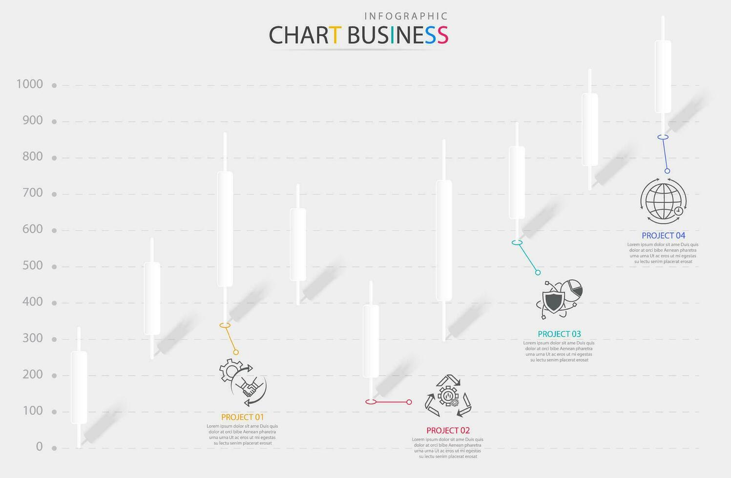 Charts infographic business paper cut.Statistic and modern graphical presentation data marketing vector