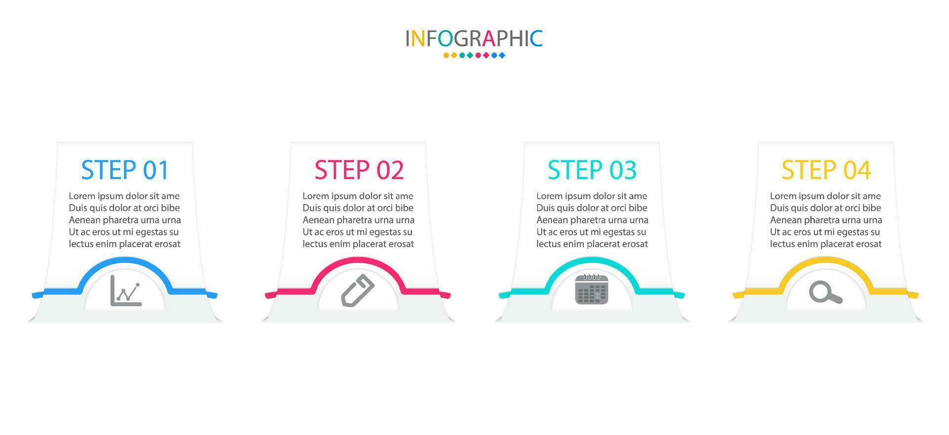 Vector Infographic modern graphic template with icons and 4 options