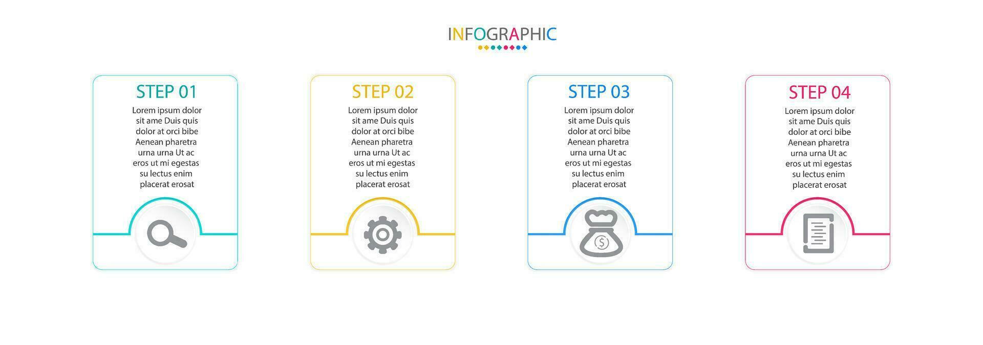 Vector Infographic modern graphic template with icons and 4 options