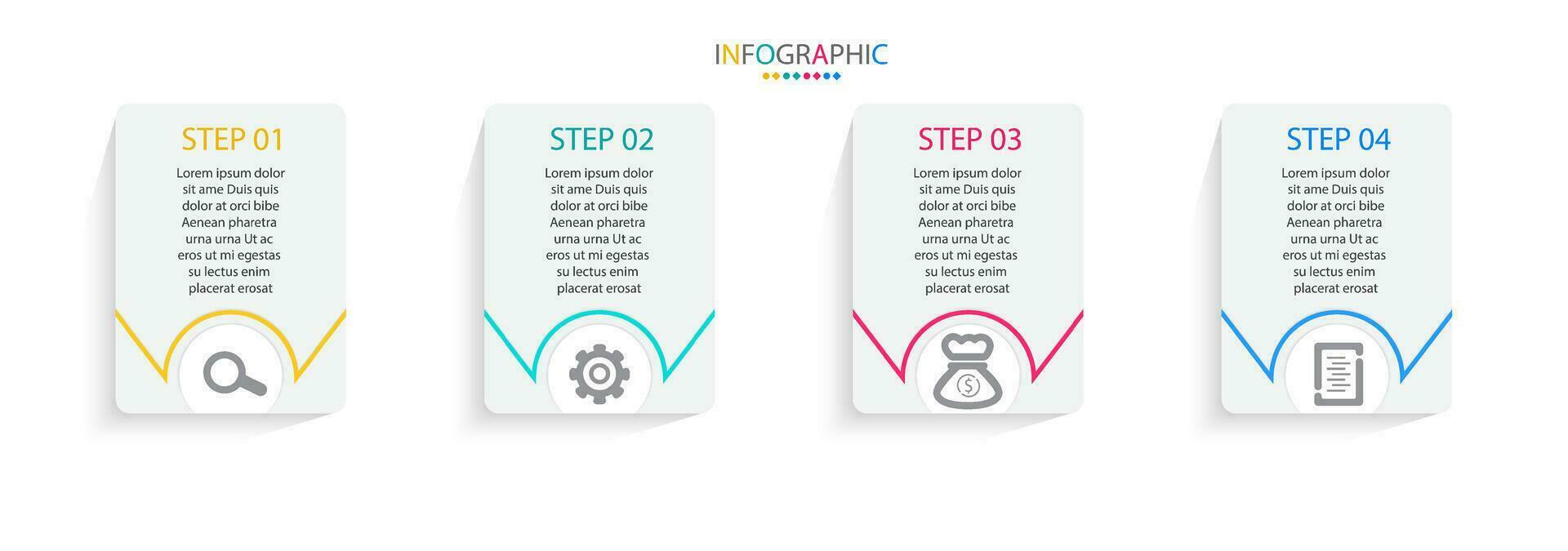 Vector Infographic modern graphic template with icons and 4 options