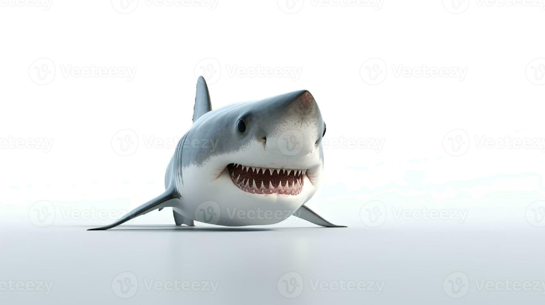 Photo of a shark on white background. Generative AI