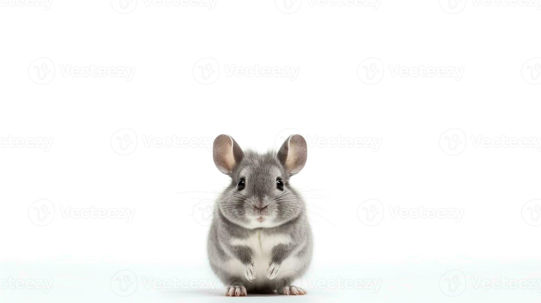 foto de un ardilla en blanco antecedentes. generativo ai