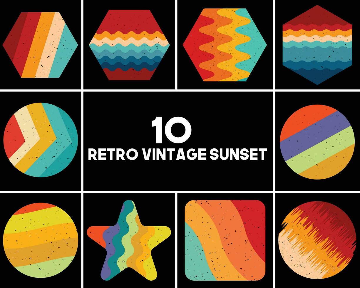 Retro Vintage Sunset Grunge Vector
