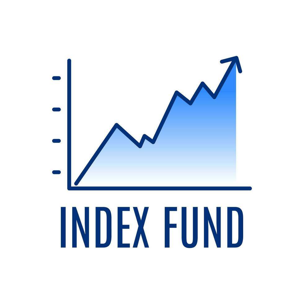 Index fund stocks mutual fund investing business money graph icon label design vector