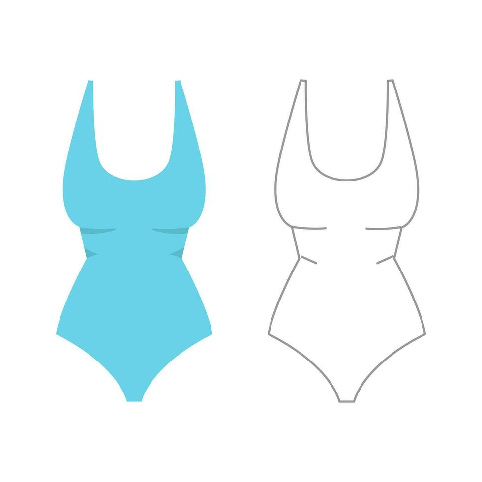Swimsuit fashion woman summer dress clothes icon label sign design vector
