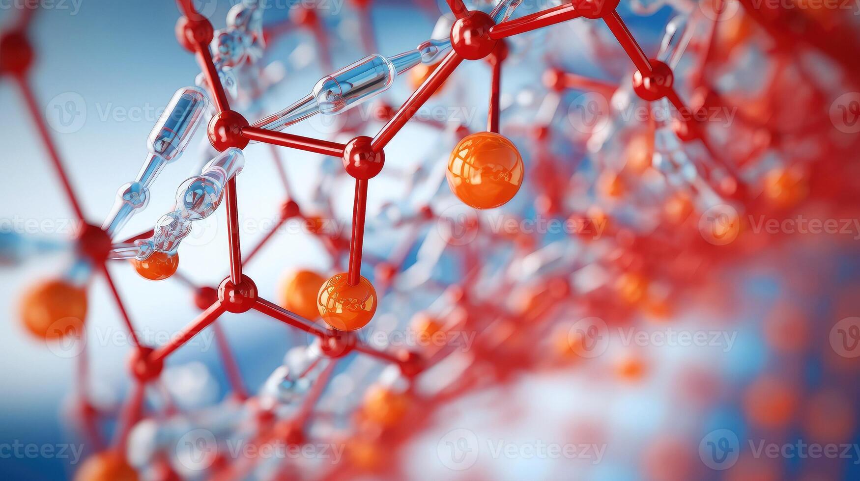 Medical studies of molecular structures. Science in the service of human. Technologies of the future in our life. molecule of medicine model, Generative AI illustration photo