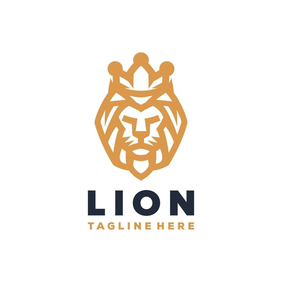 lion king star luxury logo premium gold vector design