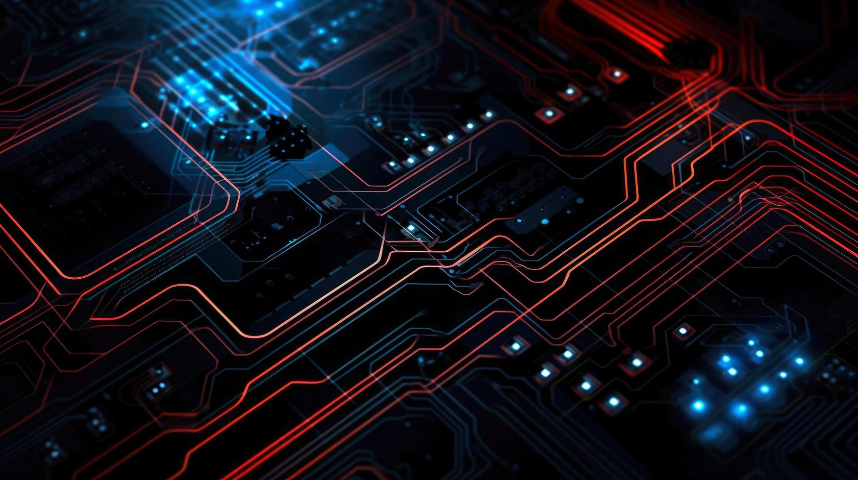Close-up of circuit board. Electronic computer hardware technology. Motherboard digital chip. blurred concept, illustration photo