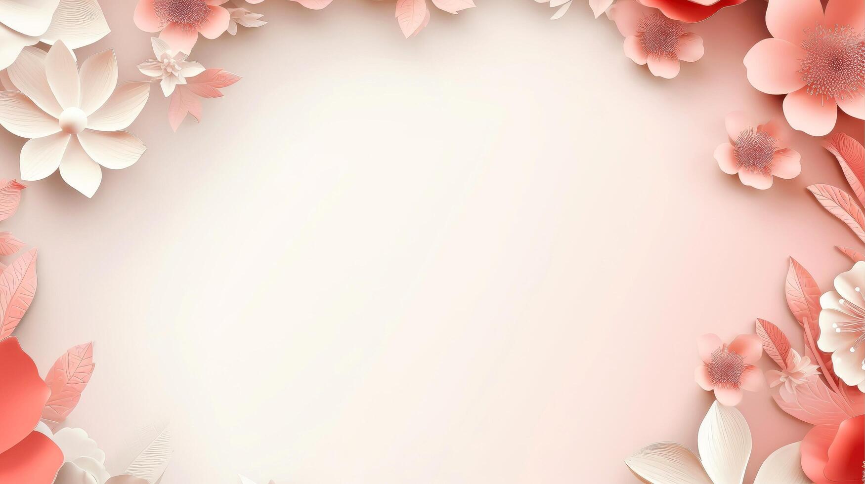 Floral border frame card template. multicolor flowers, leaves, for banner, wedding card. Springtime composition with copy-space, illustration photo