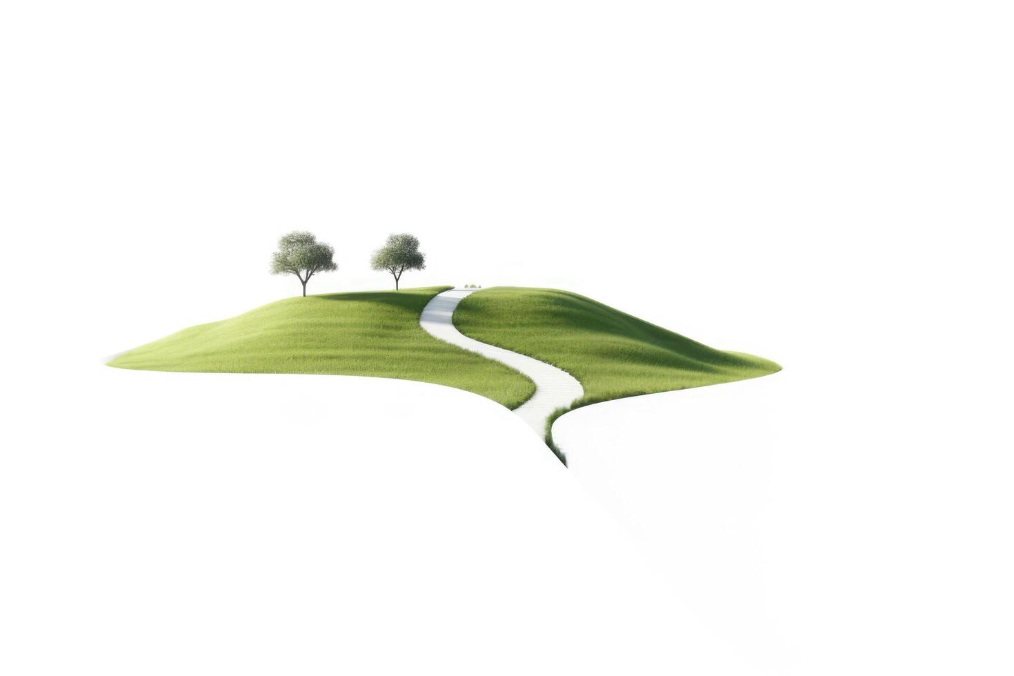 Abstract illustration minimalist landscape, alone tree in clear nature landscapeAbstract illustration minimalist landscape, Alone tree in clear nature landscape, illustration photo