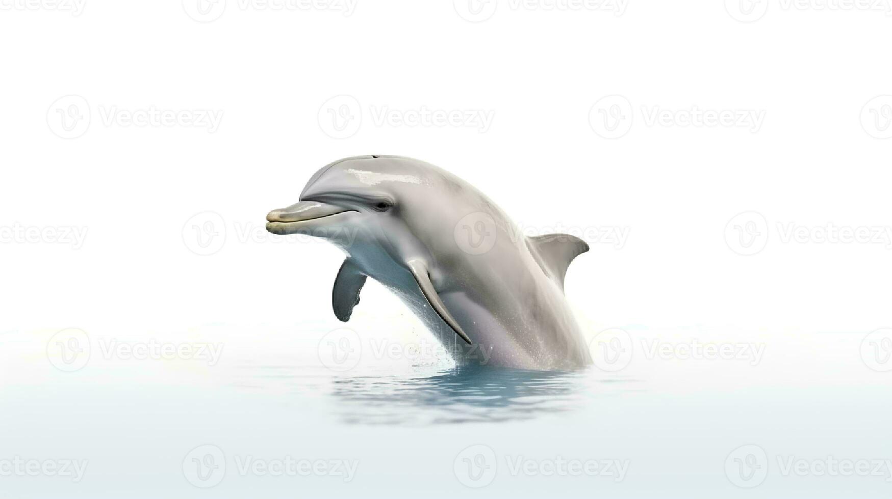 Photo of a dolphin on white background. Generative AI