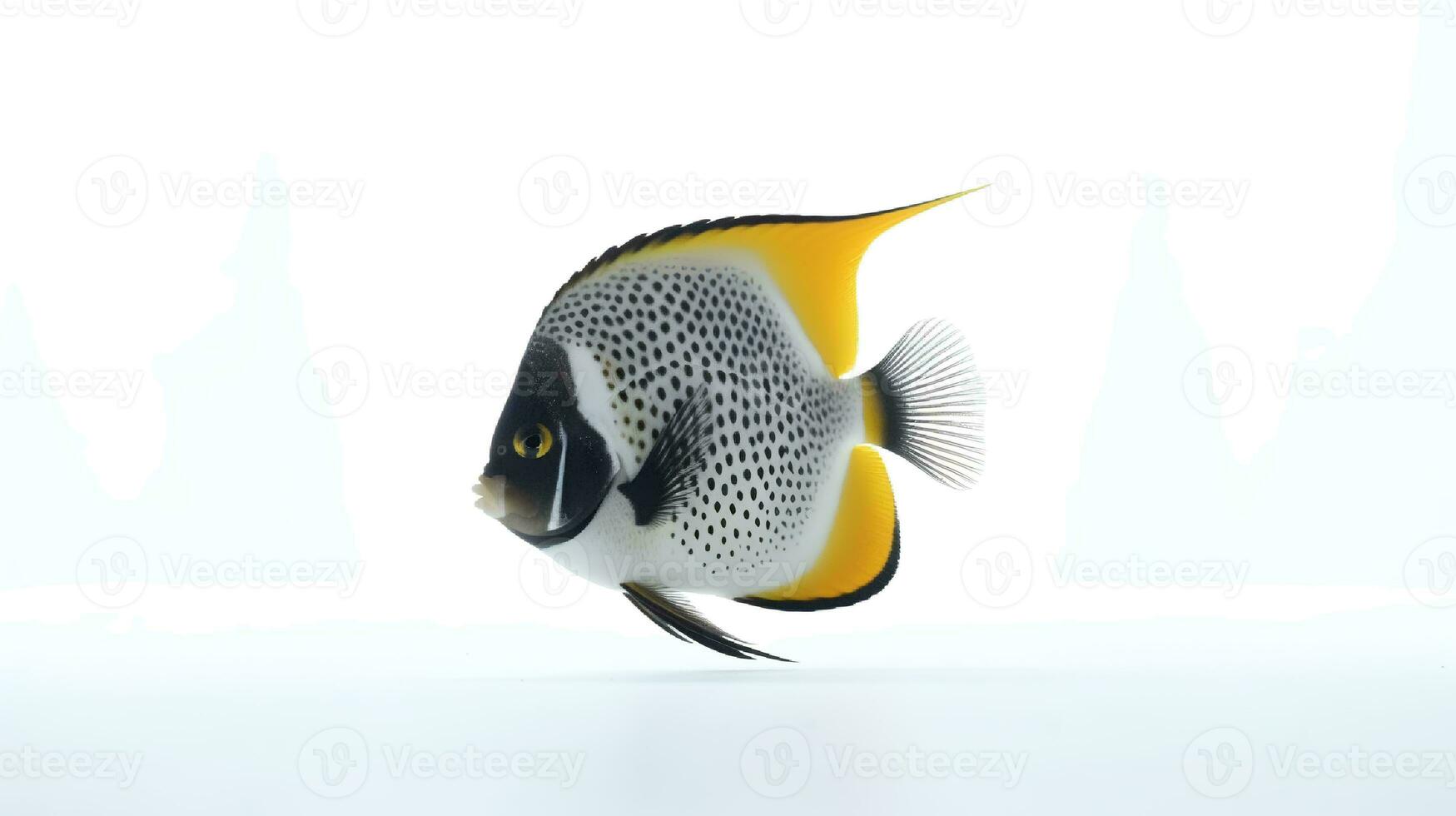 Photo of a angelfish on white background. Generative AI