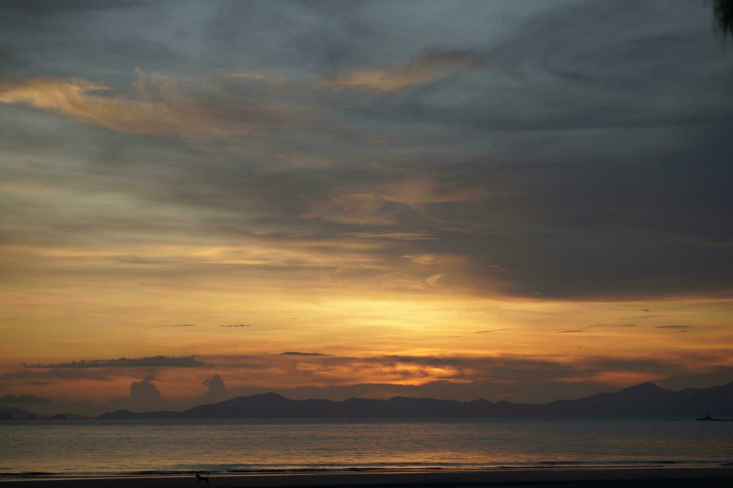 Sunset at beach photo