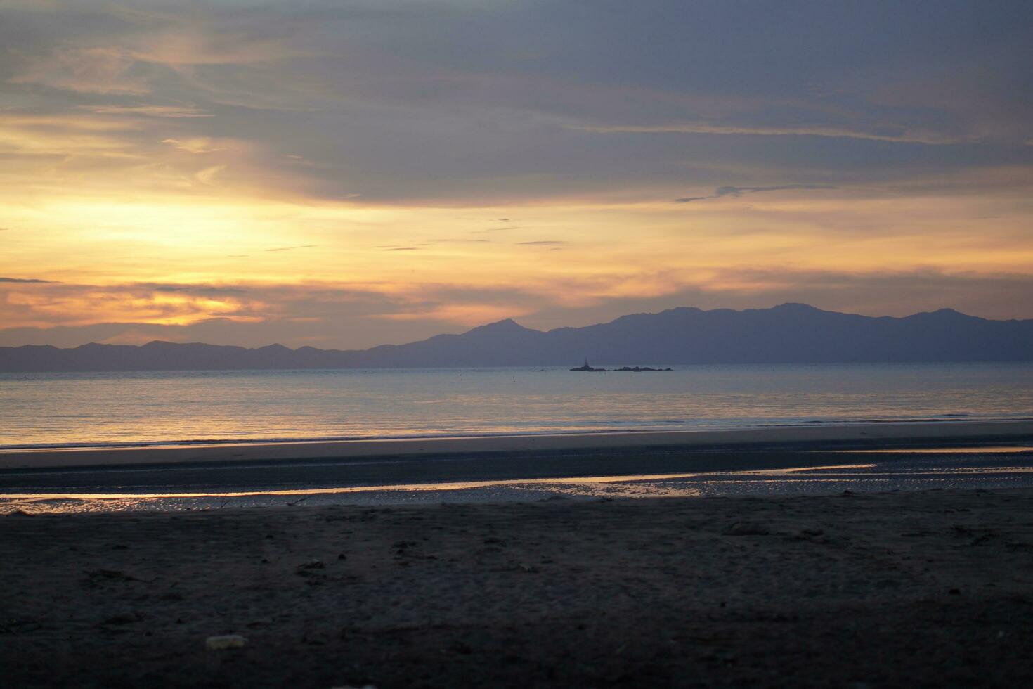 Sunset at beach photo