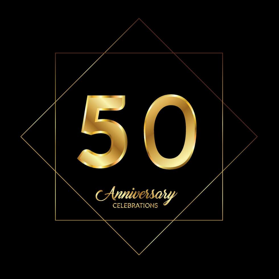 50th Anniversary logotype. Anniversary celebration template design for booklet, leaflet, magazine, brochure poster, banner, web, invitation or greeting card. vector