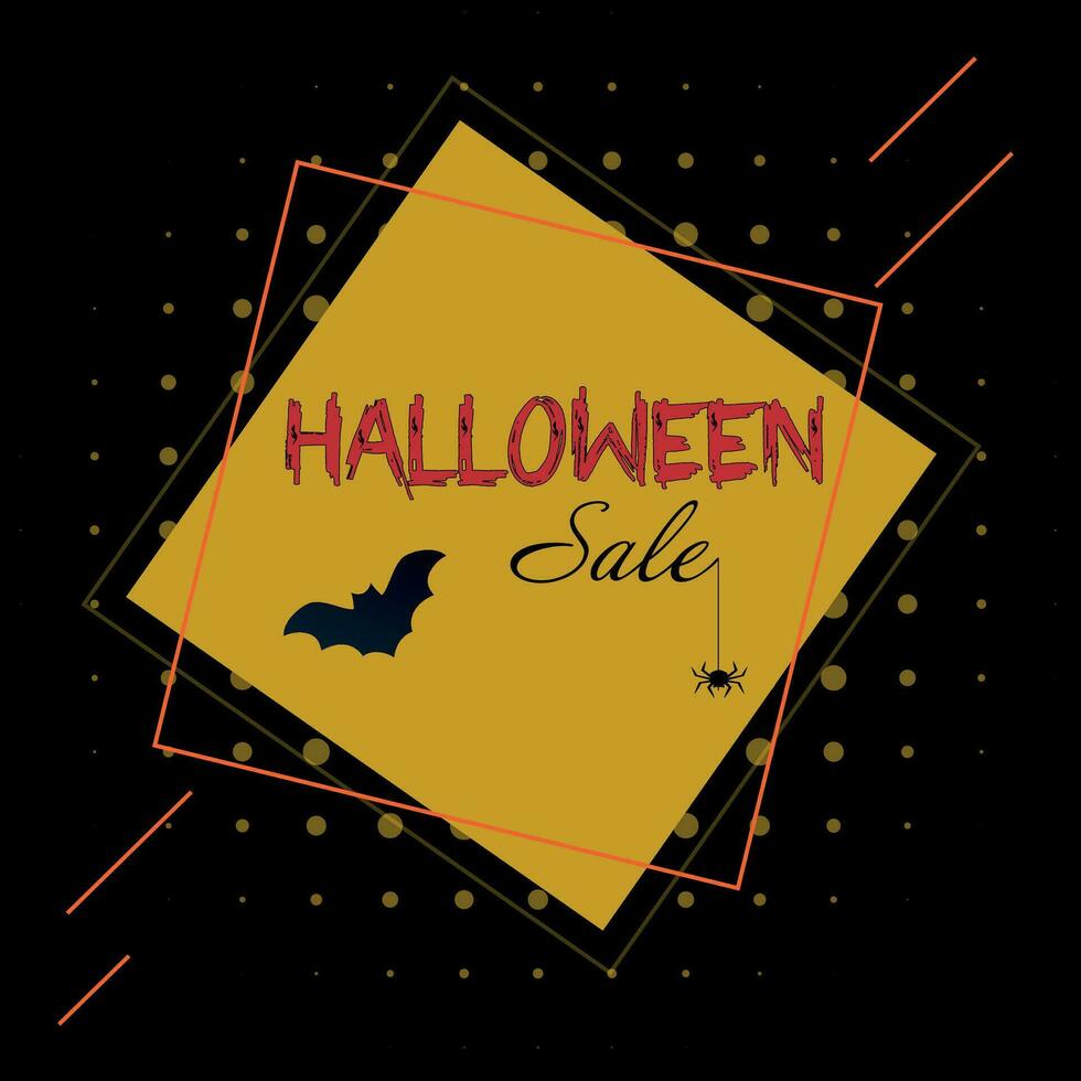 Halloween sale banner, party invitation concept background. vector