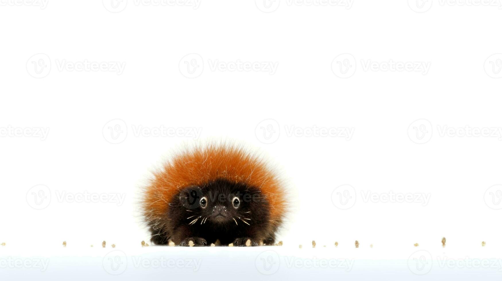 Photo of a Bear caterpillar on white background. Generative AI