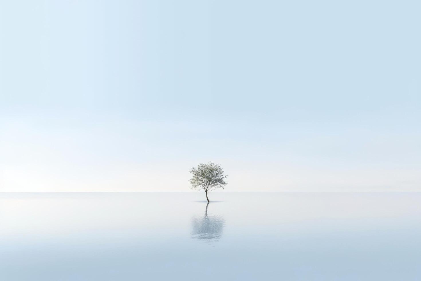Abstract illustration minimalist landscape, alone tree in clear nature landscapeAbstract illustration minimalist landscape, Alone tree in clear nature landscape, illustration photo