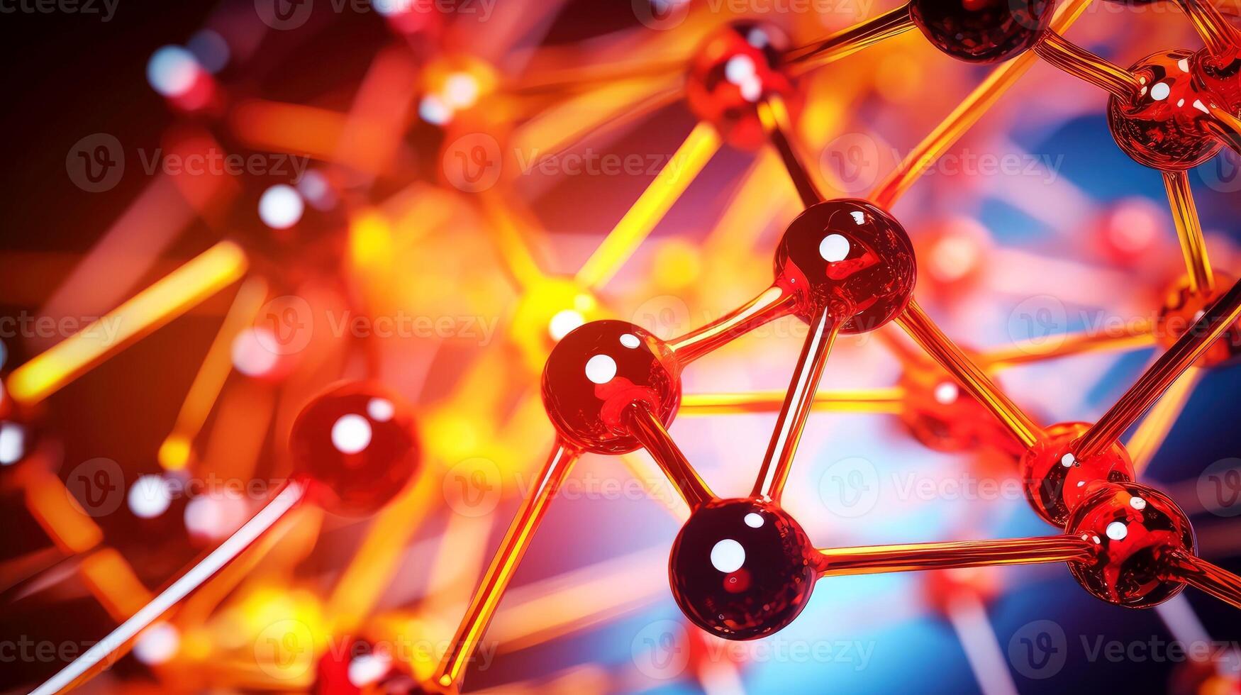 Medical studies of molecular structures. Science in the service of human. Technologies of the future in our life. molecule of medicine model, Generative AI illustration photo