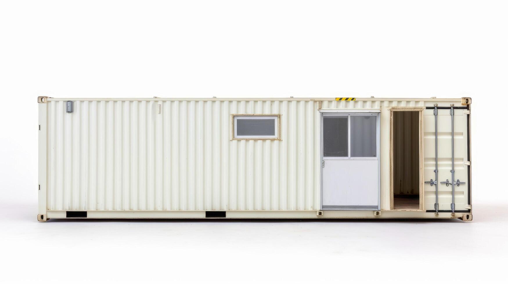 Mobile office buildings or container site office for construction site. Shipping container. Portable house and office cabins, illustration photo