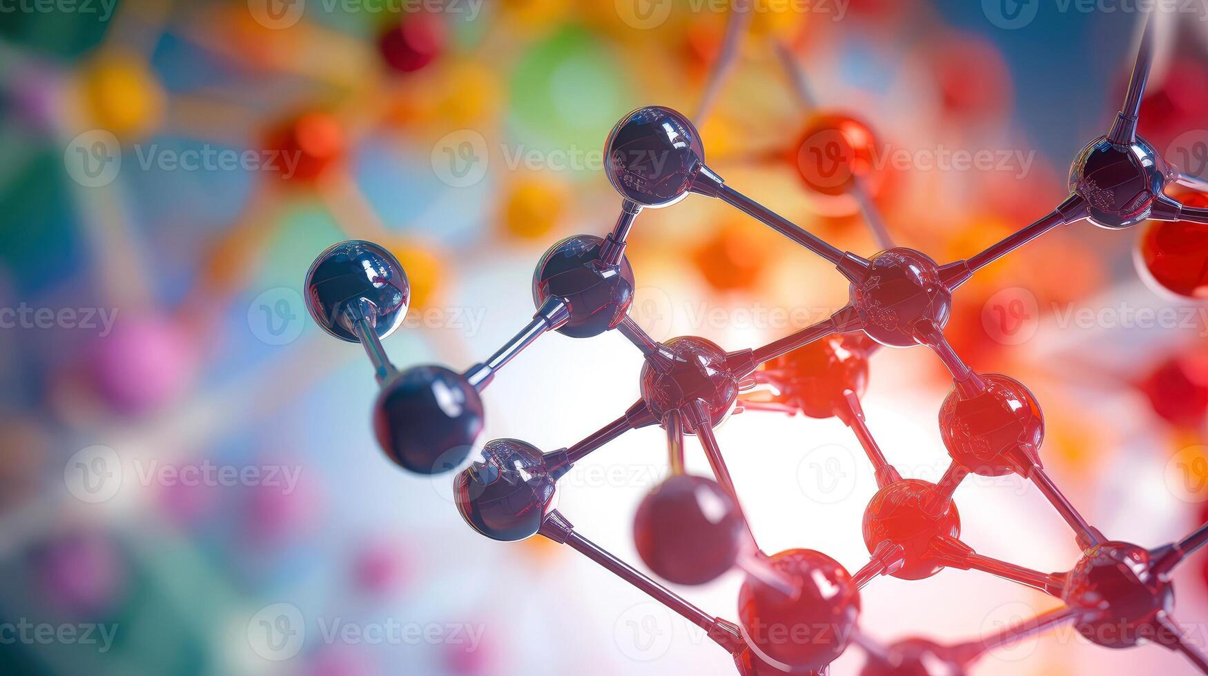 Medical studies of molecular structures. Science in the service of human. Technologies of the future in our life. molecule of medicine model, Generative AI illustration photo